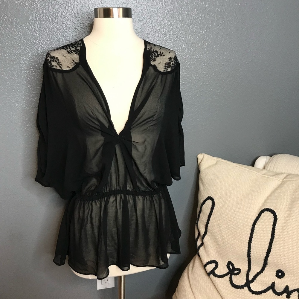 Remain black sheer  top size small
